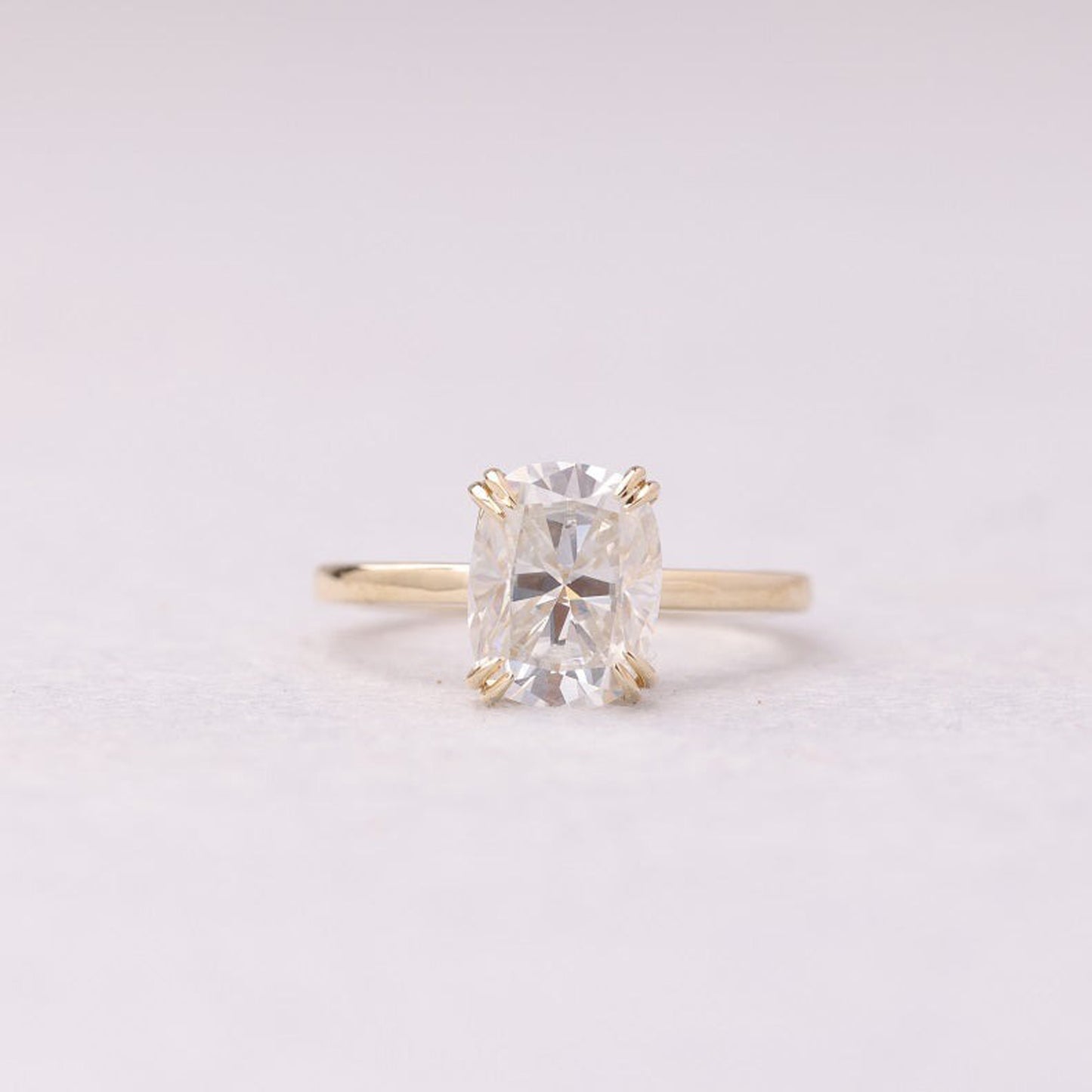 September Birthstone Engagement Ring, Cushion Moissanite 14K Gold Solitaire Fine Jewelry With Timeless Appeal