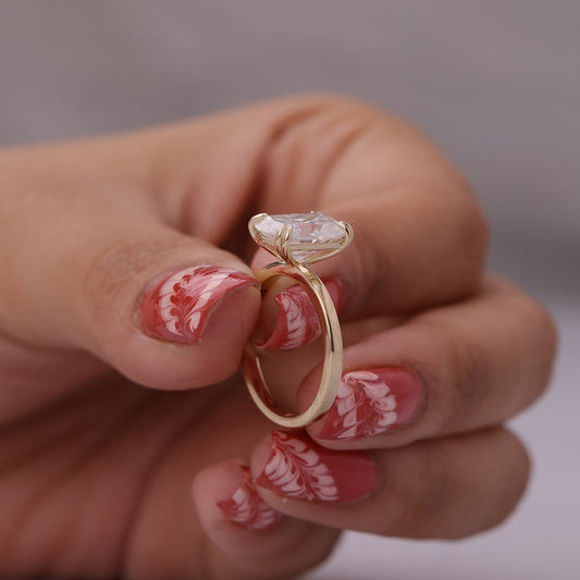 September Birthstone Cushion Ring, Moissanite 14K Gold Solitaire Engagement Fine Jewelry With Simple Design