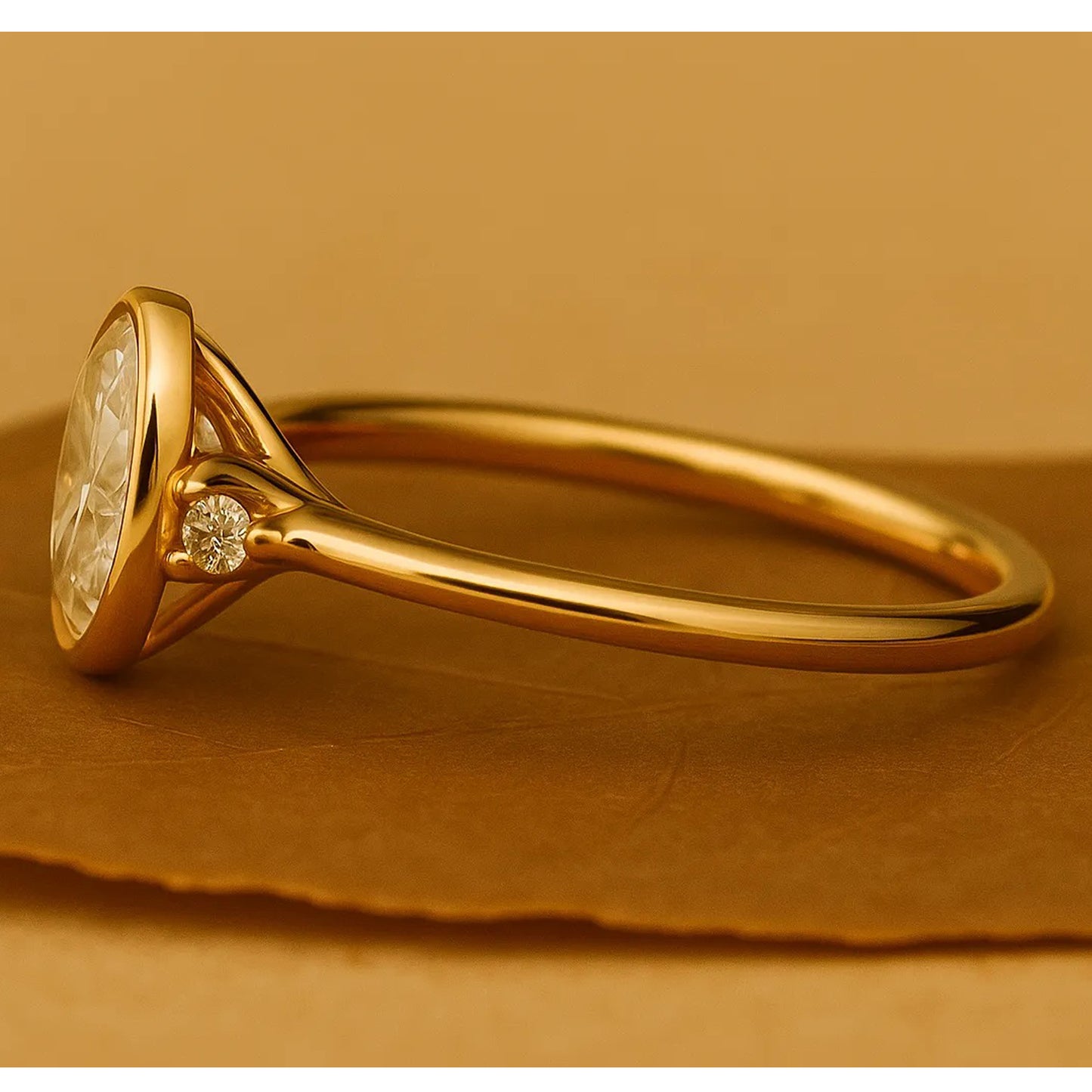 August Birthstone Oval Moissanite Ring, Bezel Solitaire Fine Jewelry With VVS1 Clarity And Brilliant Sparkle
