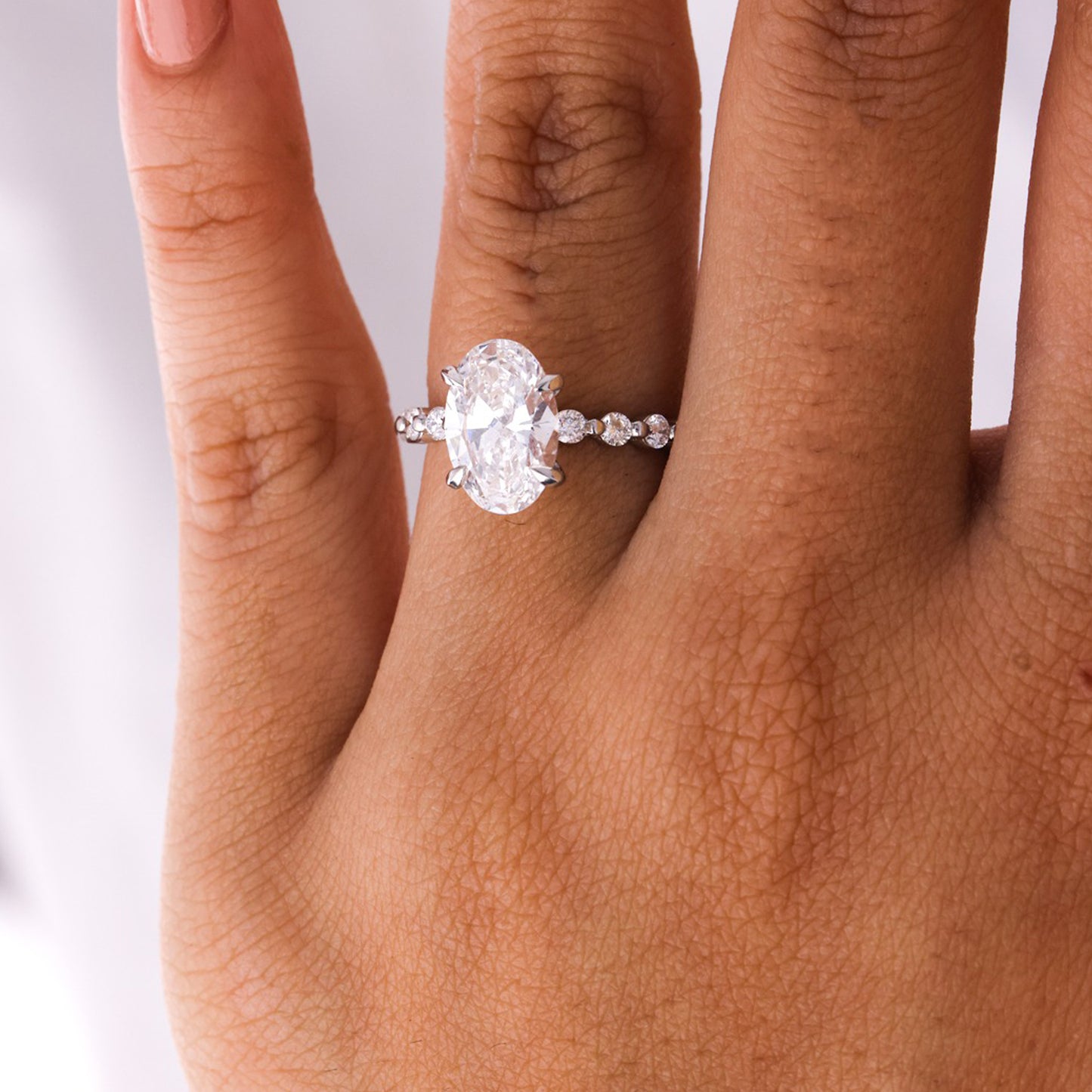 Oval Cut Moissanite Ring, 1ct Solitaire Engagement Fine Jewelry With Sparkle