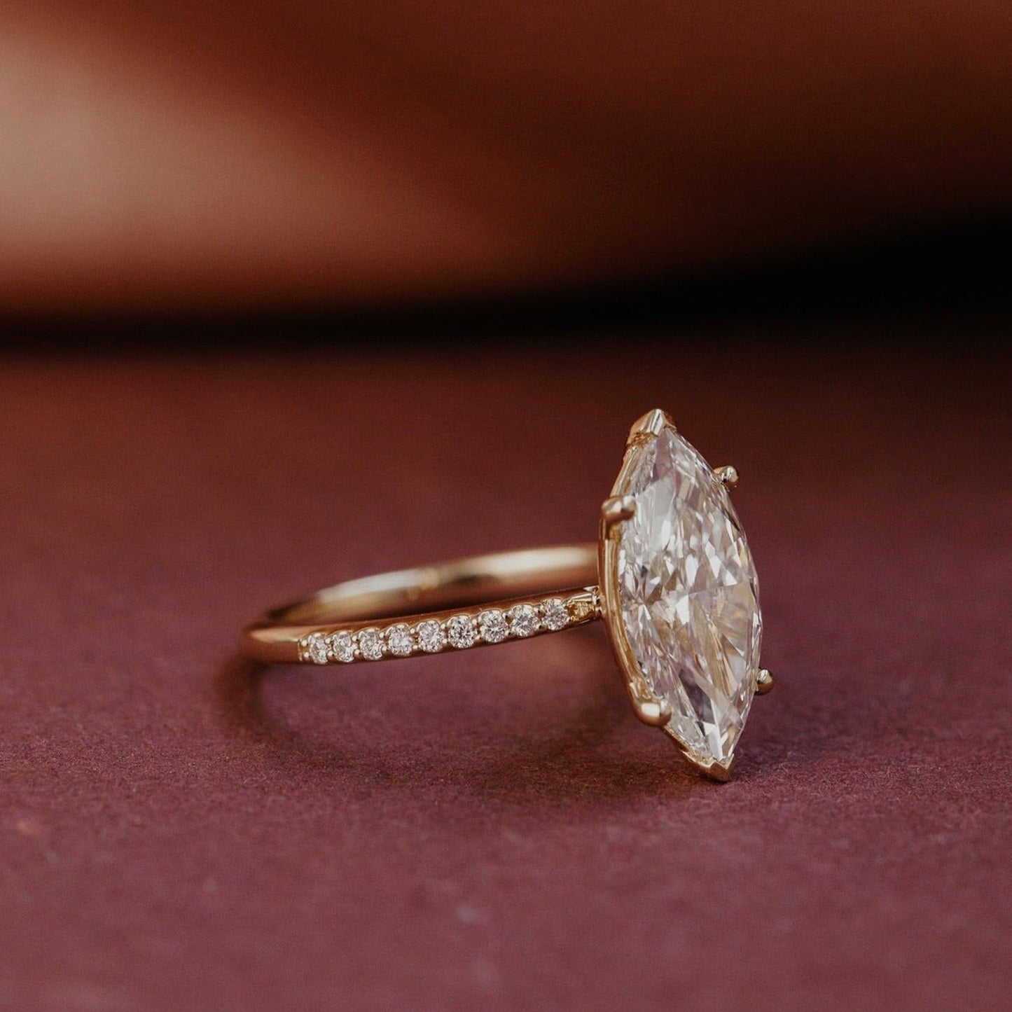 Pear Solitaire Moissanite Engagement Ring, Rose Gold Wedding Fine Jewelry With Romantic Teardrop Shape