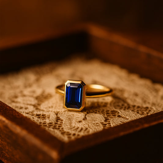 Emerald Cut Lab Grown Diamond Ring With Vintage Scalloped Setting In 18K Gold, Luxury Engagement Jewelry