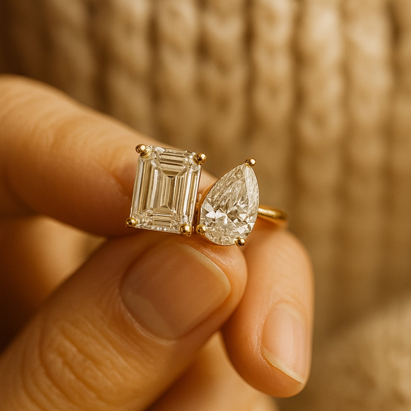 Toi Et Moi Lab Grown Diamond Engagement Ring Proposal Ring For Her Girlfriend Wife Birthday Gift