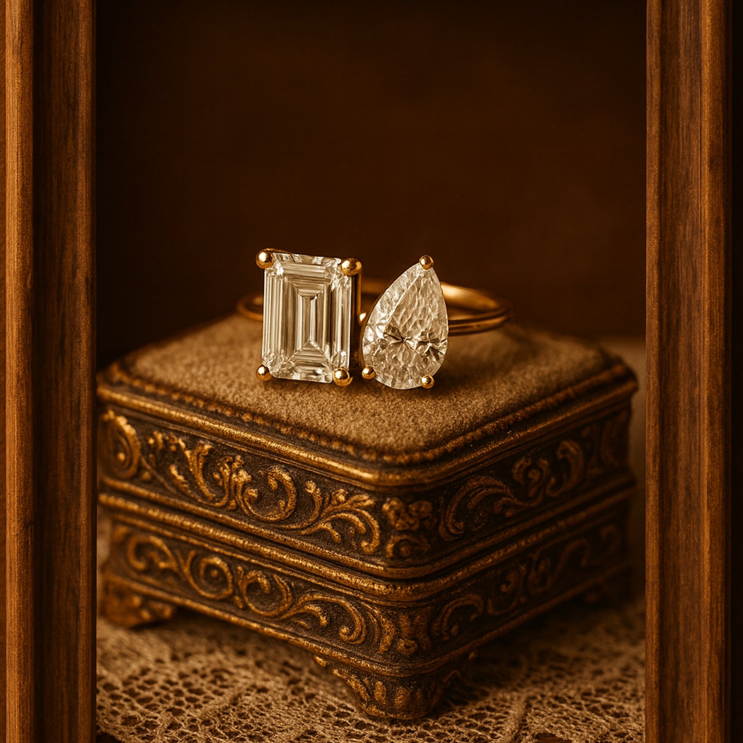 Toi Et Moi Lab Grown Diamond Engagement Ring Proposal Ring For Her Girlfriend Wife Birthday Gift