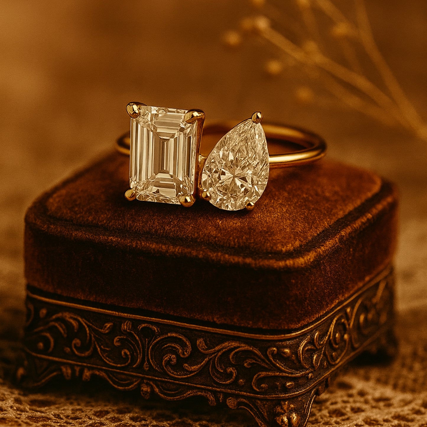 Toi Et Moi Lab Grown Diamond Engagement Ring Proposal Ring For Her Girlfriend Wife Birthday Gift