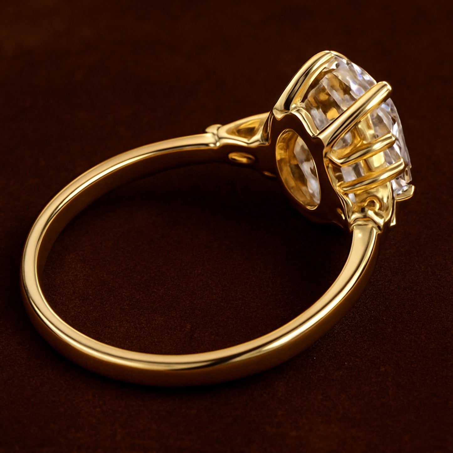 Engagement Ring With Pear Moissanite, Women's Yellow Gold Proposal Jewelry For Brides And Special Moments