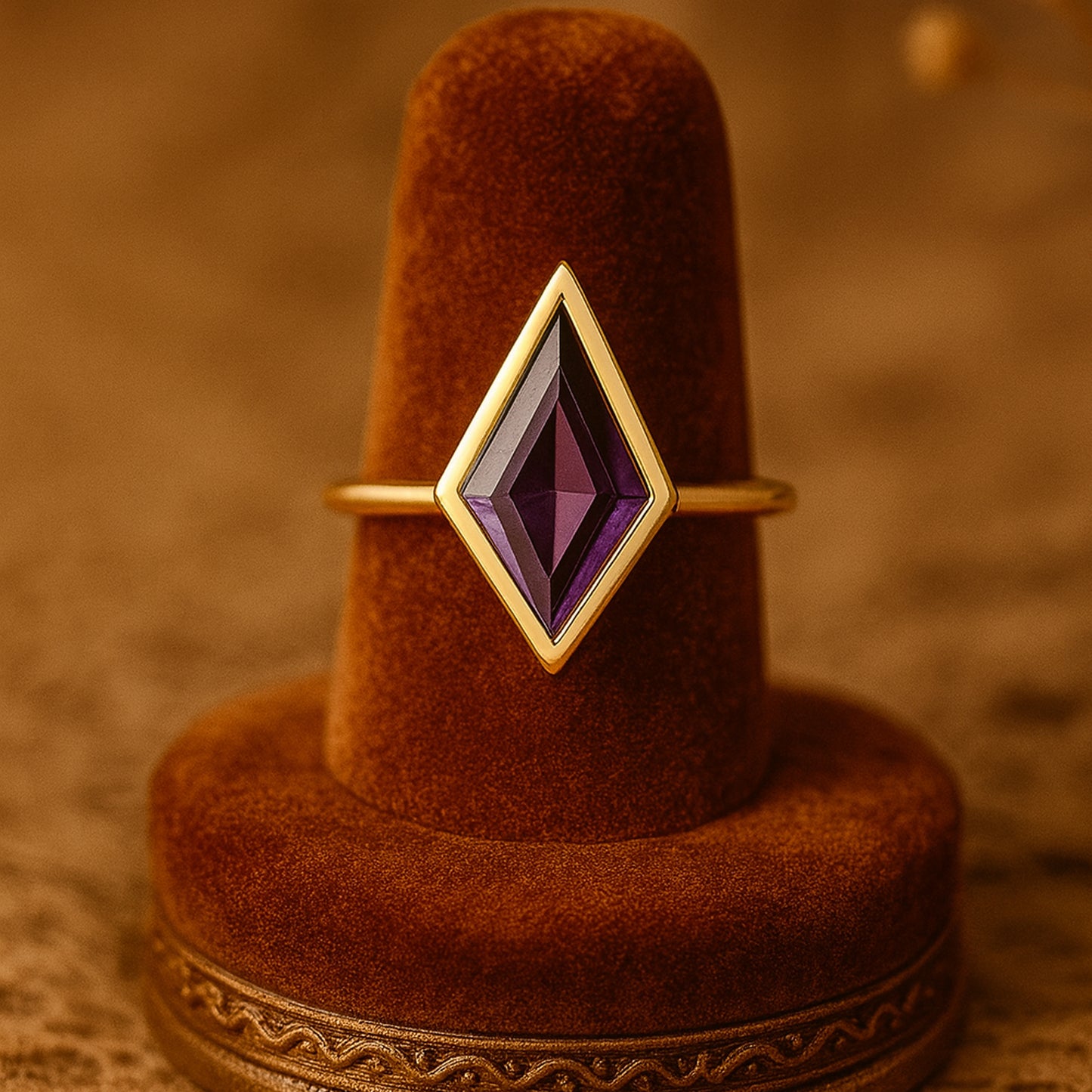 Lab Grown Diamond Kite Cut Amethyst Ring Dainty Sterling Silver Handmade Ring