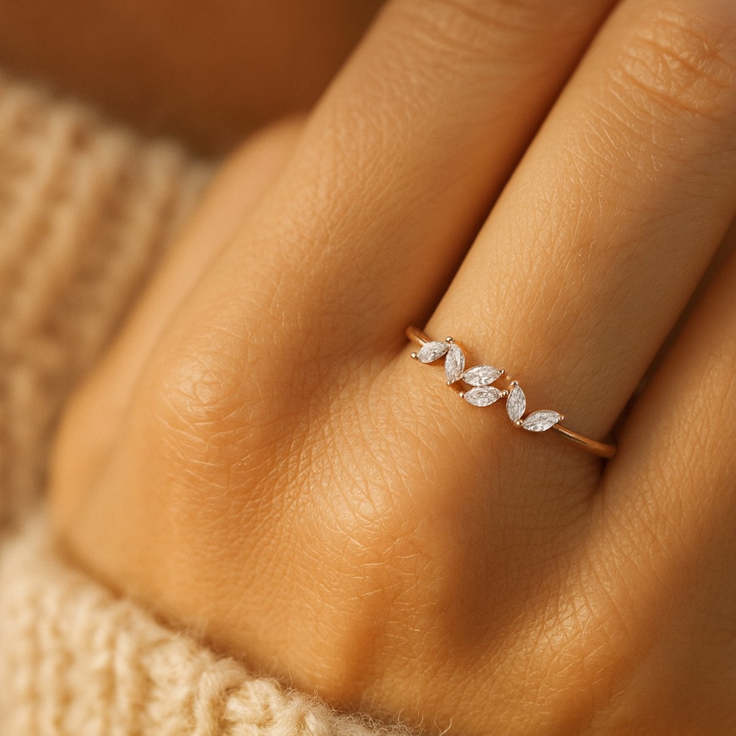 Marquise Shape Moissanite Vintage Cluster Ring Unique Pear Bridal Band Anniversary Promise Wedding Ring