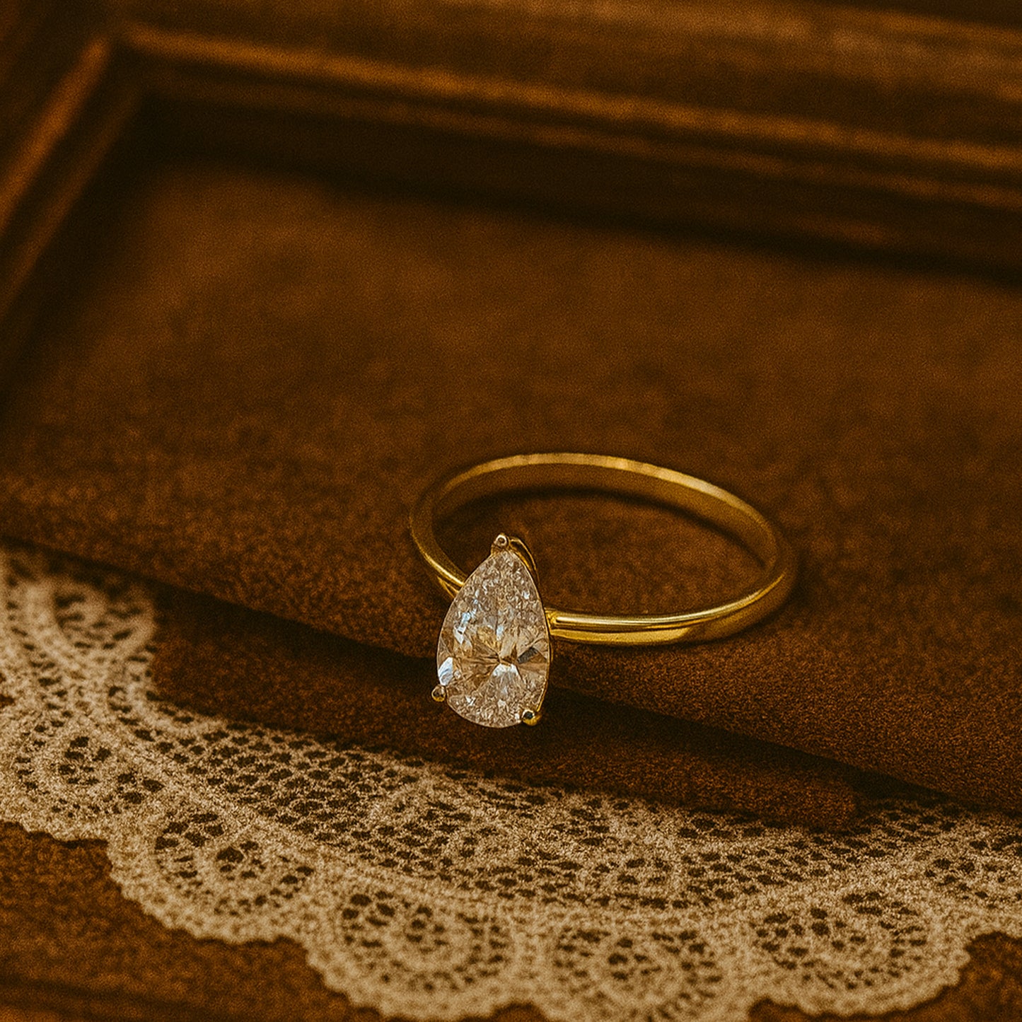 Classic Pear Shaped Moissanite Solitaire Ring For Proposal, Ideal Gift For September Born Birthstone Jewelry Lovers
