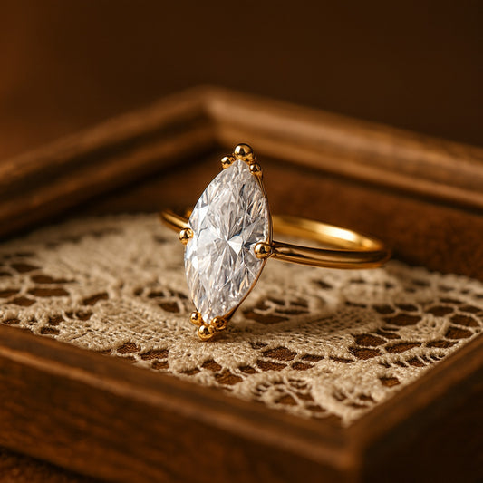 1 CT Marquise Cut Lab Diamond Solitaire Ring in 18K Gold – Diiro Engagement Jewelry