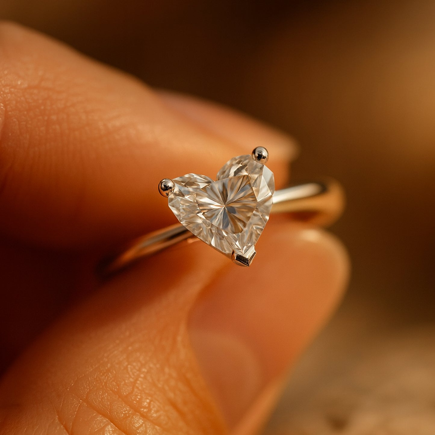 Heart Shape Moissanite Dainty Wedding Ring Sparkle Anniversary Perfect Gift Elegant Moissanite Ring