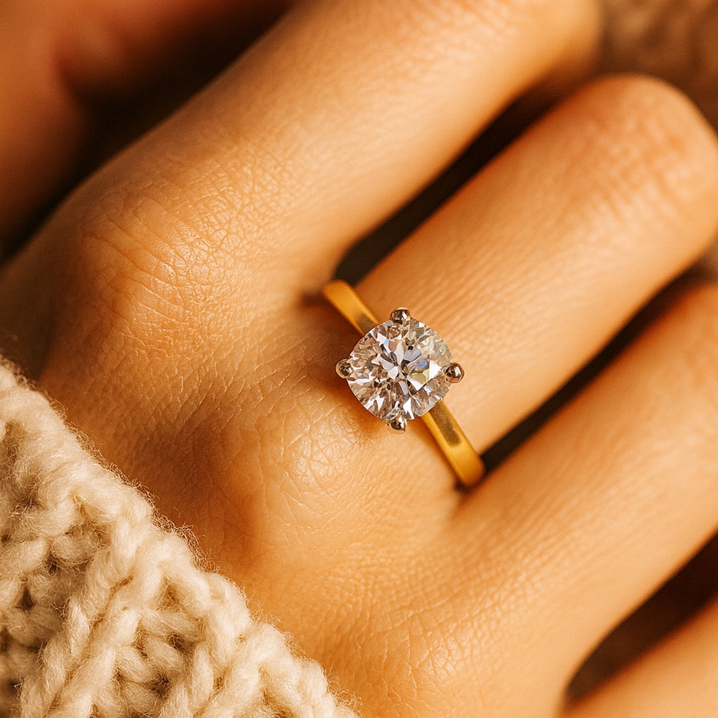 Stunning Round Cut Moissanite Ring Perfect For Engagement Or Anniversary Celebration