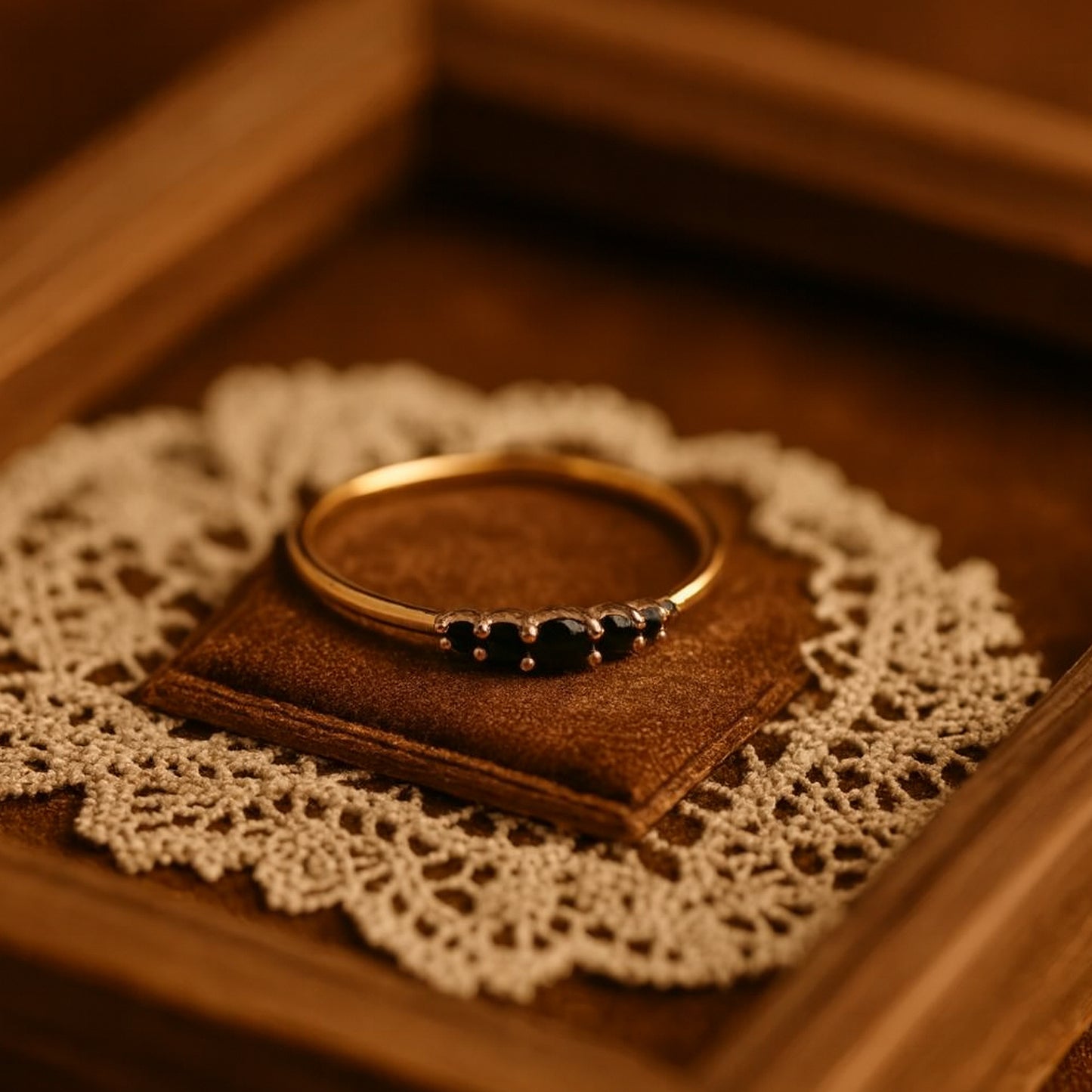 Engagement Black Round Five Stone Jewelry Gold Cross Ring
