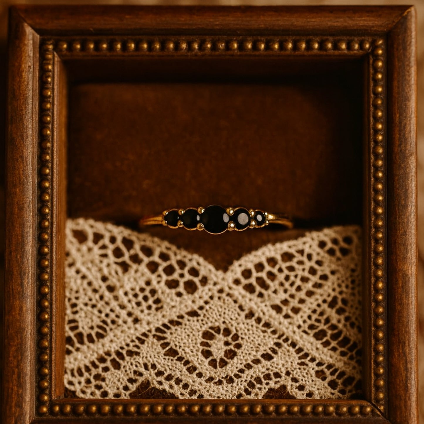 Engagement Black Round Five Stone Jewelry Gold Cross Ring