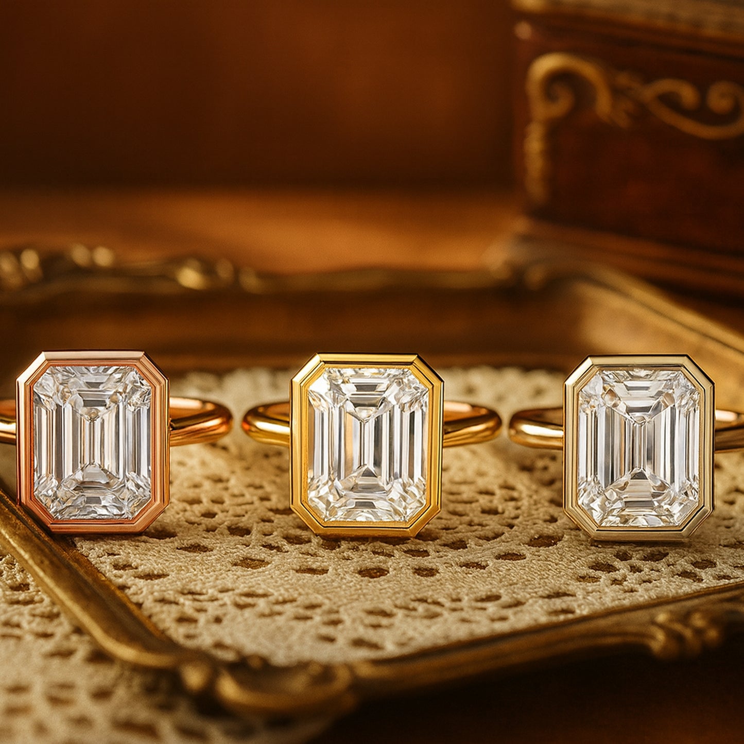 Luxury 18K Gold Emerald Cut Diamond Solitaire Ring – Elegant Engagement & Anniversary Jewelry by Diiro Fine Diamond Ring USA