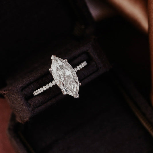 September Born Birthstone Marquise Ring, Moissanite Rose Gold Engagement Fine Jewelry With Regal Design