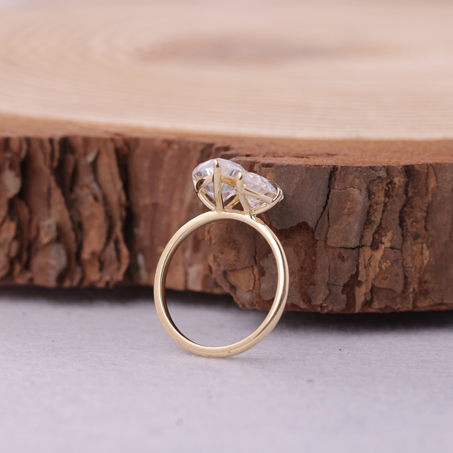 Moissanite Pear Marquise Ring, Toi Et Moi Rose Gold Engagement Fine Jewelry With Romantic Meaning