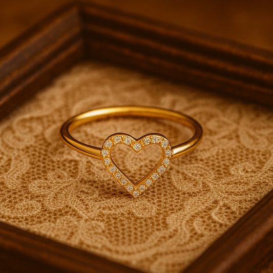 Trendy Genuine Heart Shape Adjustable Moissanite Ring With Diamond-Like Brilliance, Perfect Valentine Gift For Her.