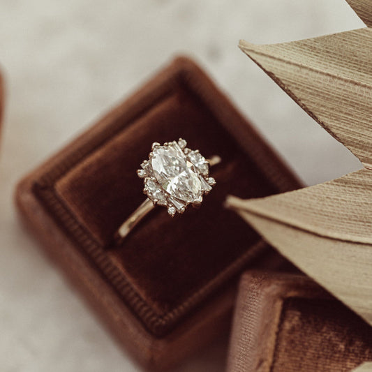 Halo Oval Moissanite Engagement Ring With Baguette Stones, Wedding Band Fine Jewelry And Brilliant Design