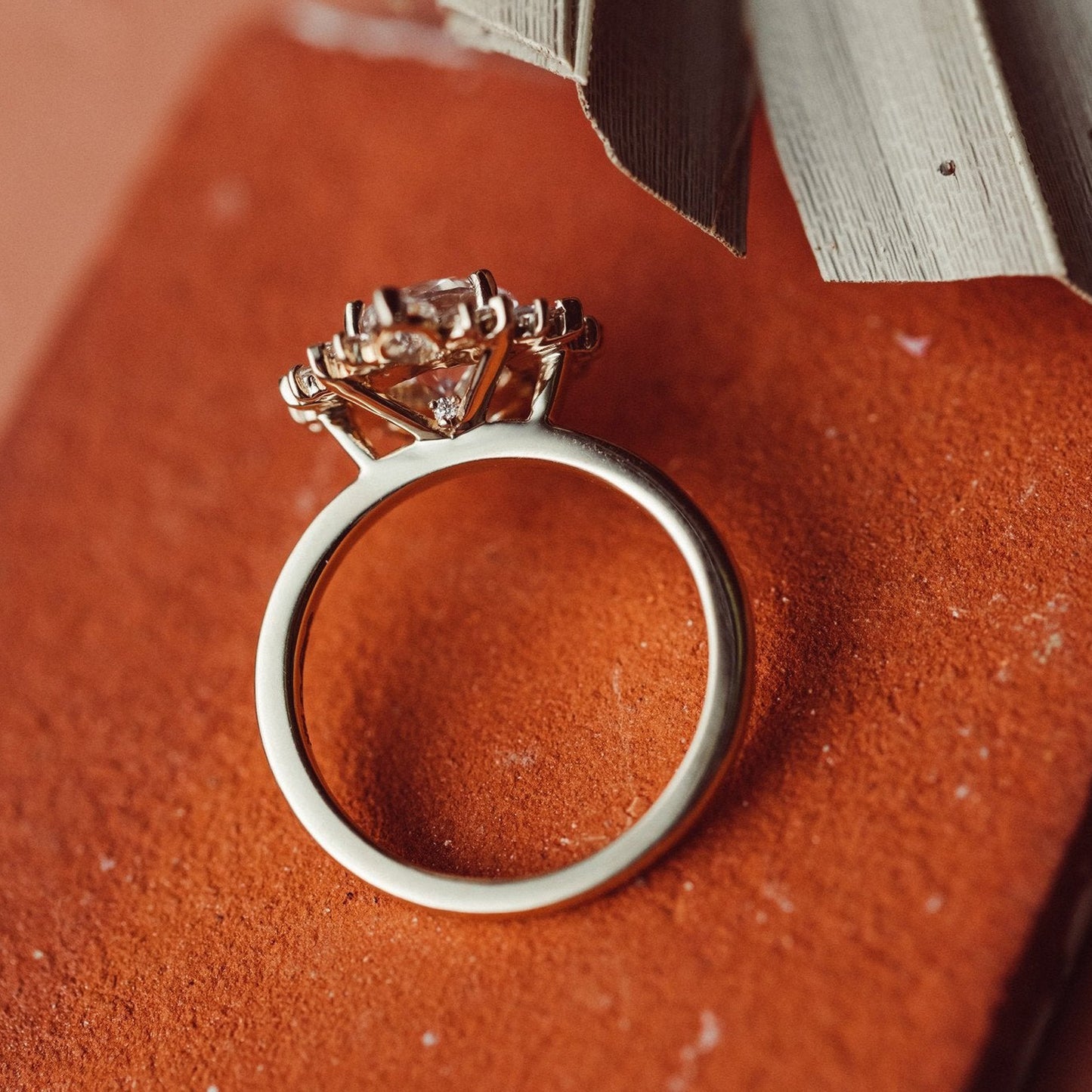 Round Cut Moissanite Engagement Ring, Wedding Band Fine Jewelry With Yellow Gold And Timeless Elegance