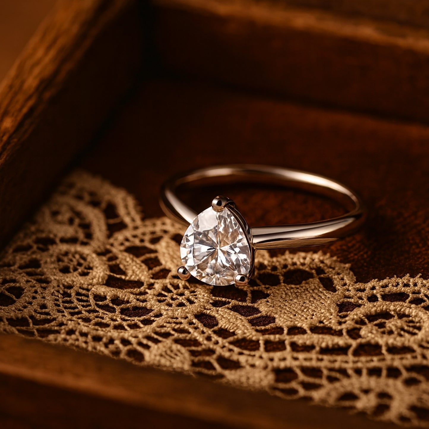 Cushion And Pear Cut Diamond Engagement Ring Worn On Hand - Luxury Fine Jewelry