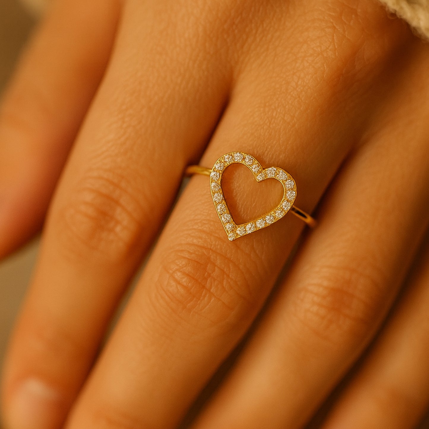 Elegant Heart Shape Moissanite Adjustable Ring For Her, Shimmering Diamond Alternative Jewelry.