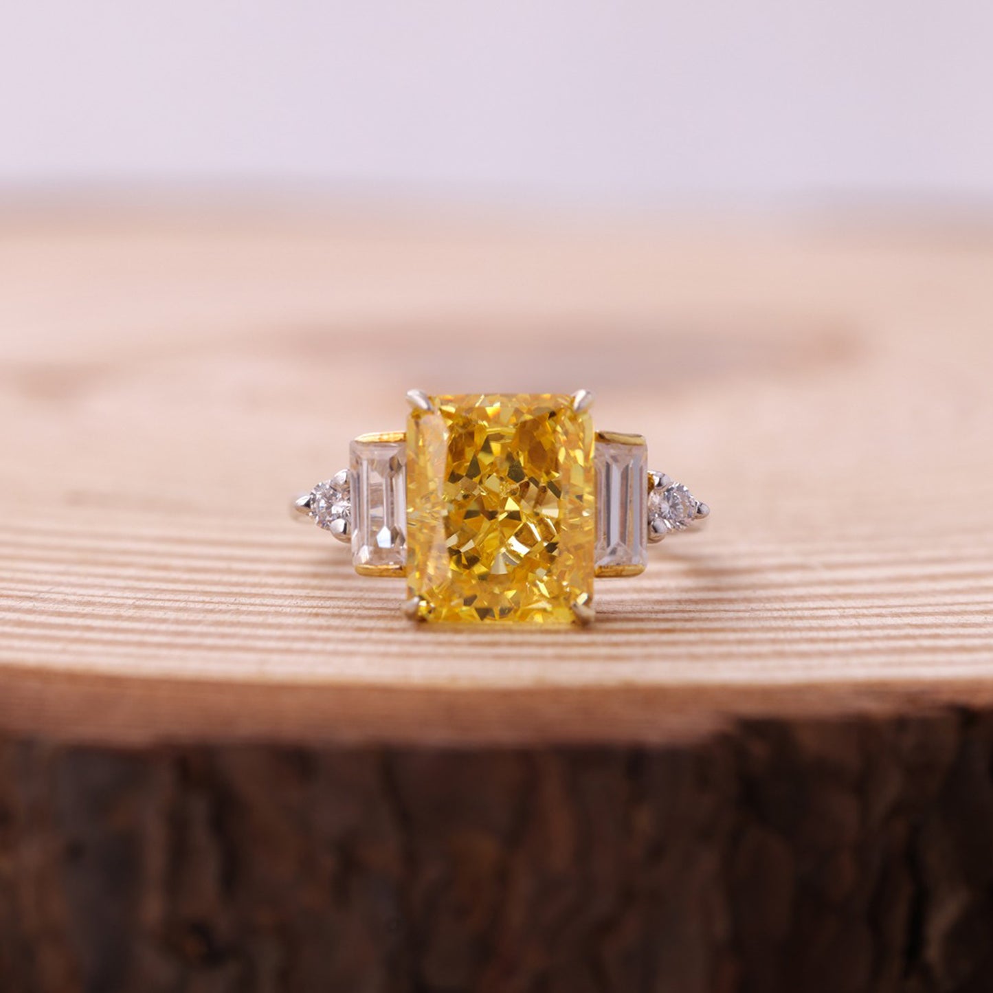 Trio Stone Ring, August Birthstone Moissanite Engagement Fine Jewelry With Style