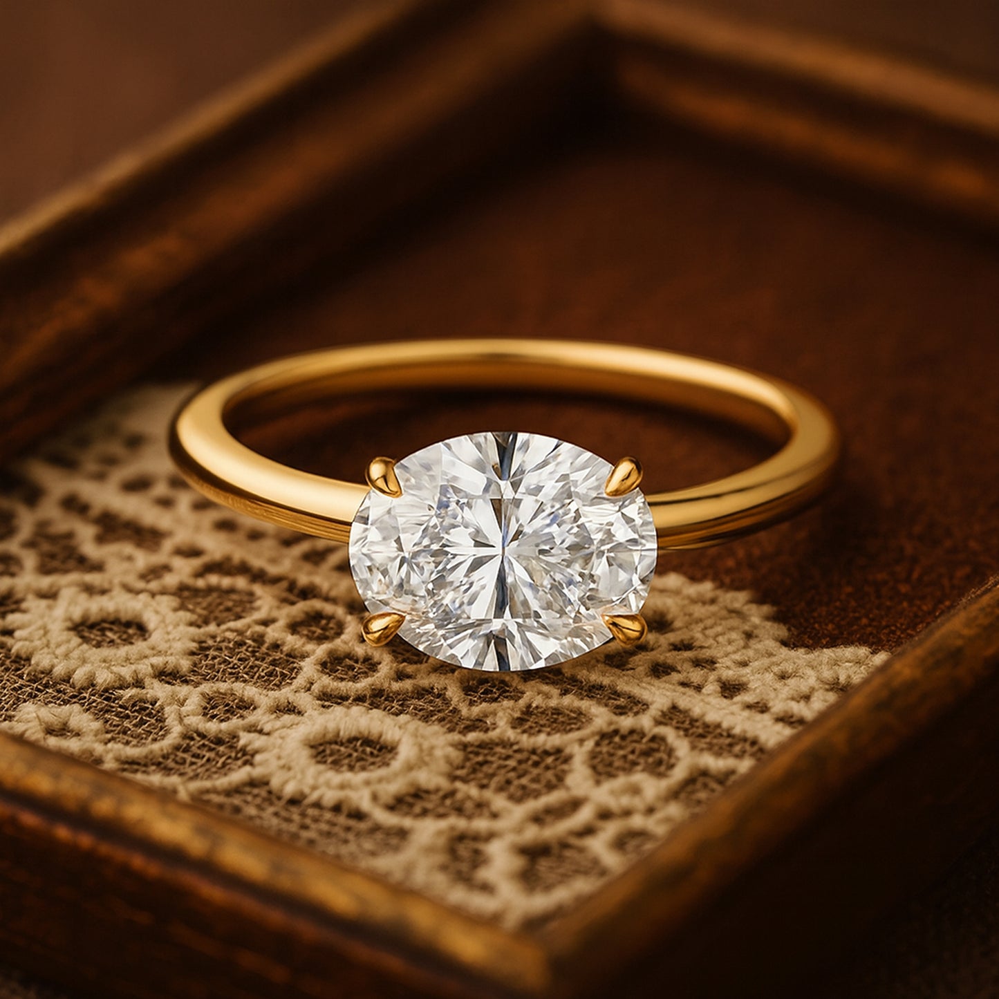 Oval Diamond Solitaire Rings In Yellow, Rose, And White Gold, Designed With Elegance And Modern Minimalism For Every Style