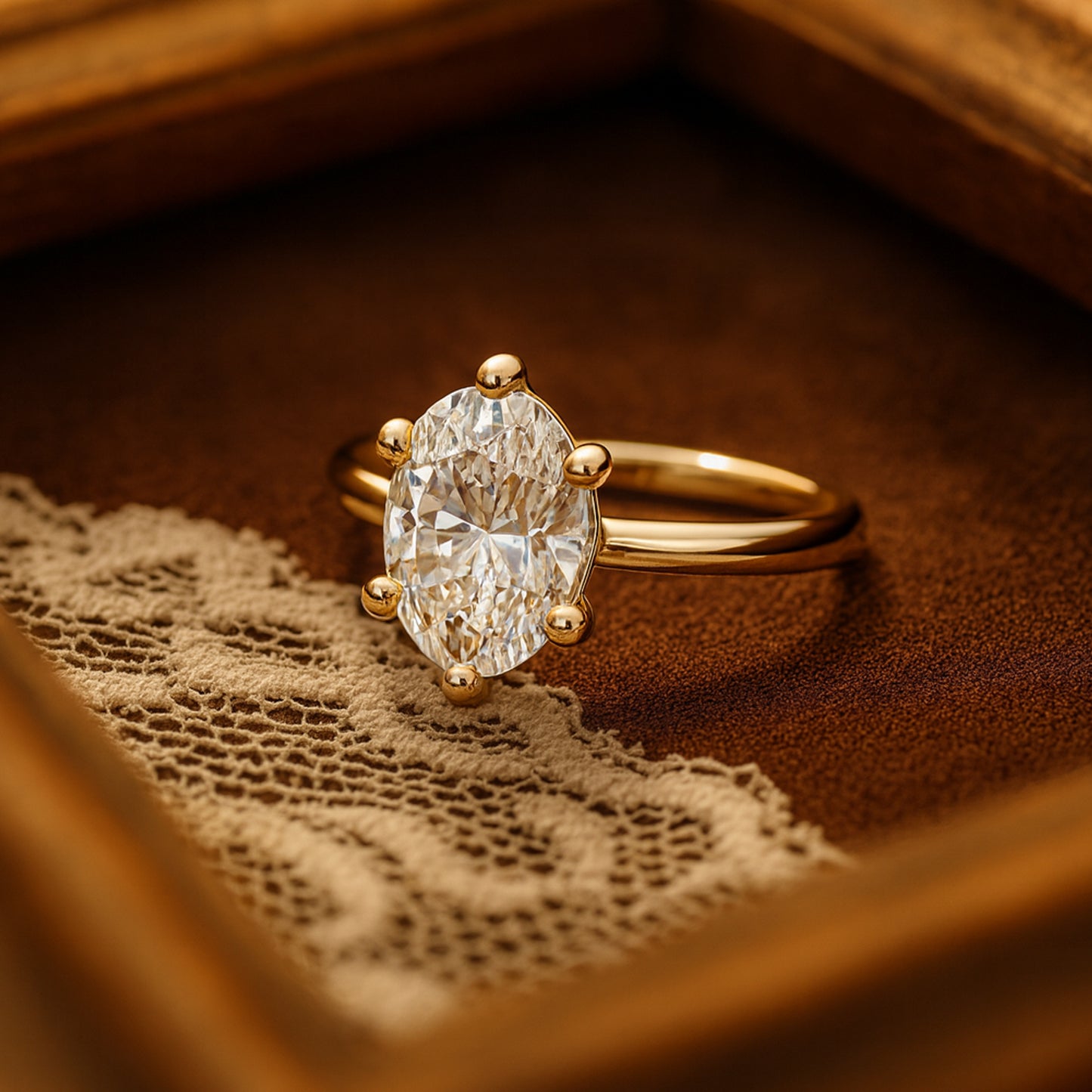Luxury Moissanite Oval Engagement Ring In 10K Rose Gold Setting, Perfect Diamond Alternative Wedding Jewelry.