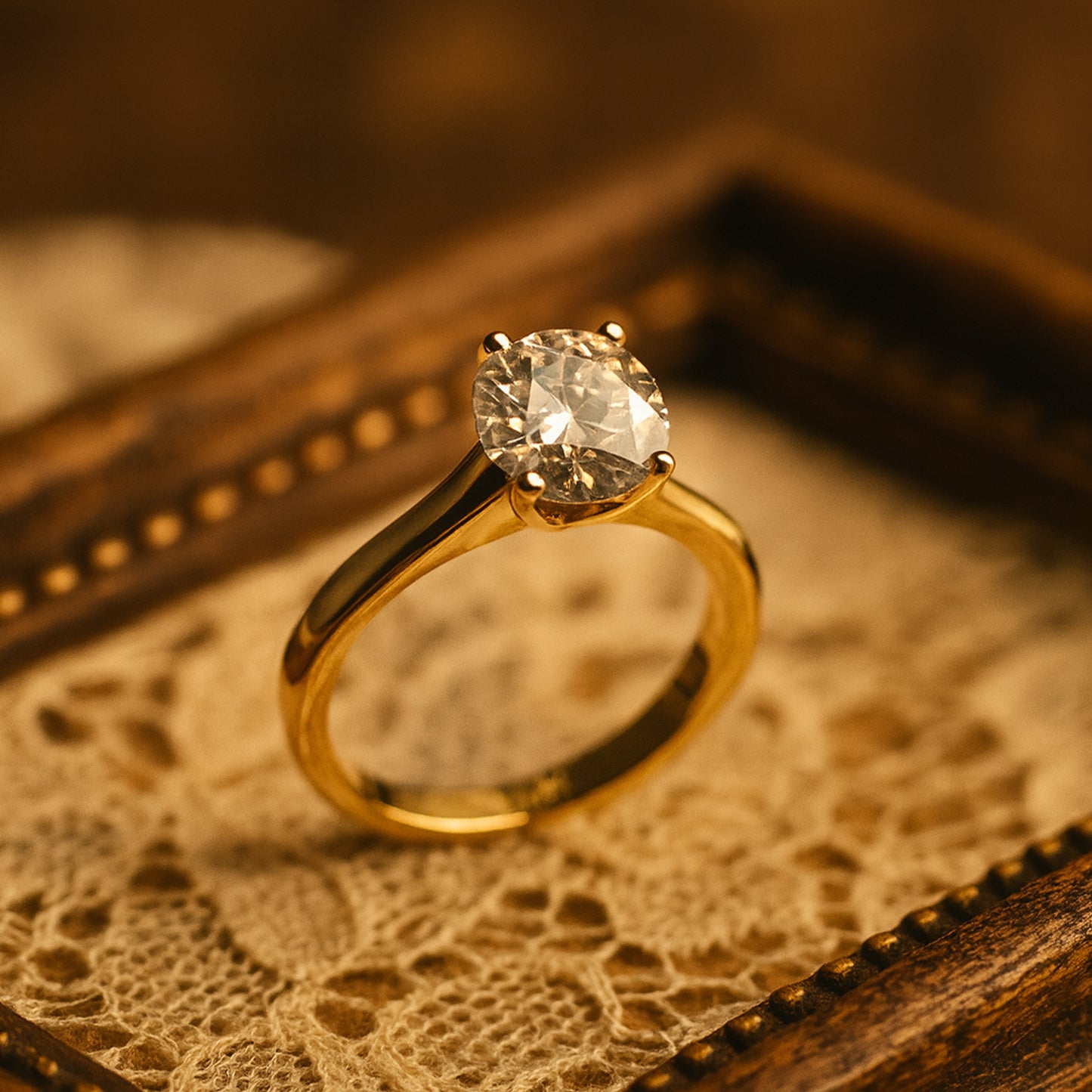 Brilliant Moissanite Solitaire Engagement Ring With Classic Round Cut For Her By Diiro