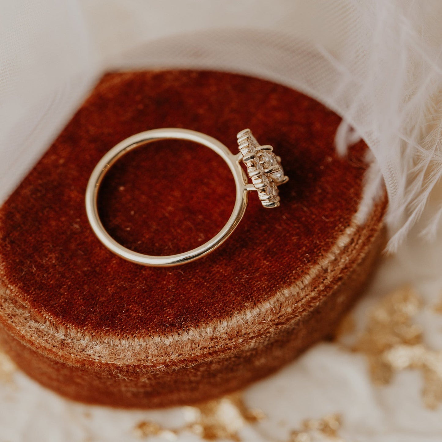 Marquise & Baguette Oval Ring, Moissanite 14K Gold Engagement Fine Jewelry With Cluster Design