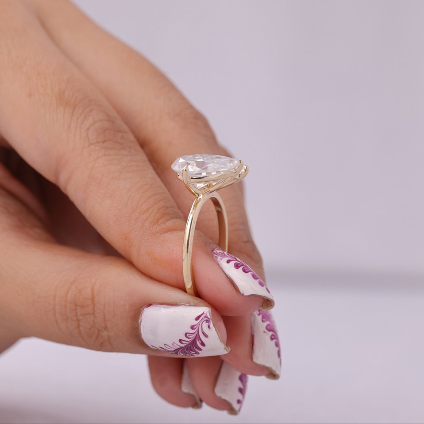 Pear Marquise Toi Et Moi Ring, Moissanite Rose Gold Engagement Fine Jewelry With Romantic Design