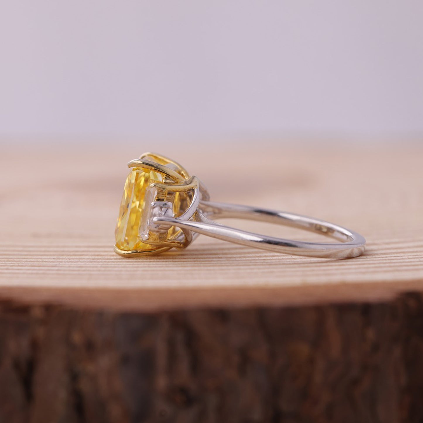 Engagement Trio Stone Ring, August Birthstone Moissanite Fine Jewelry With Romance
