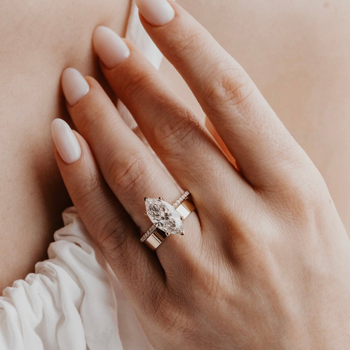 Solitaire Pear Moissanite Engagement Ring, Rose Gold Wedding Fine Jewelry With Timeless Teardrop