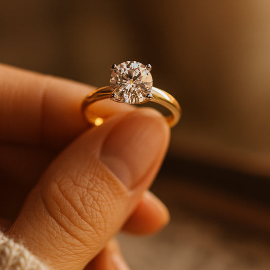 Engagement Rings Classic Round Diamond Solitaire Rings for Anniversary