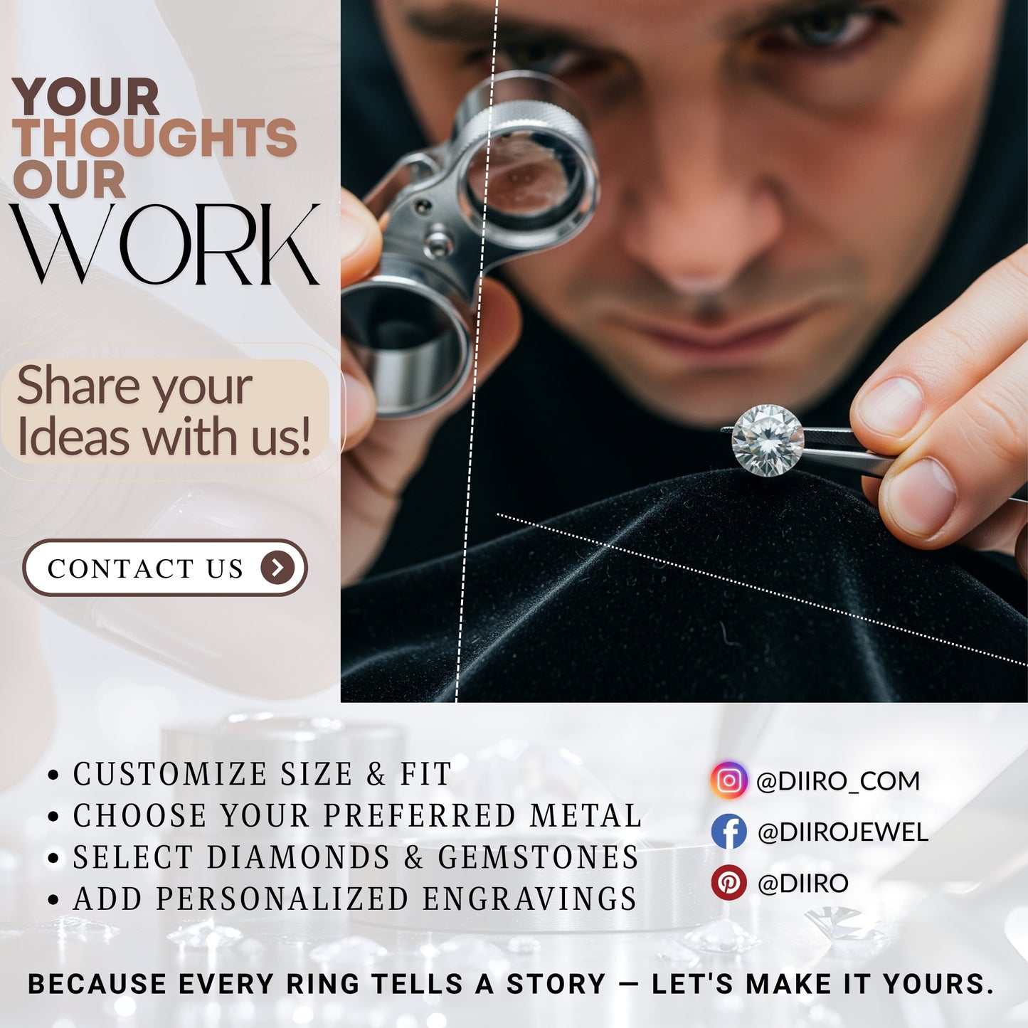 Round Cut Engagement Ring Detail - Timeless Bridal Jewelry Worldwide Shipping