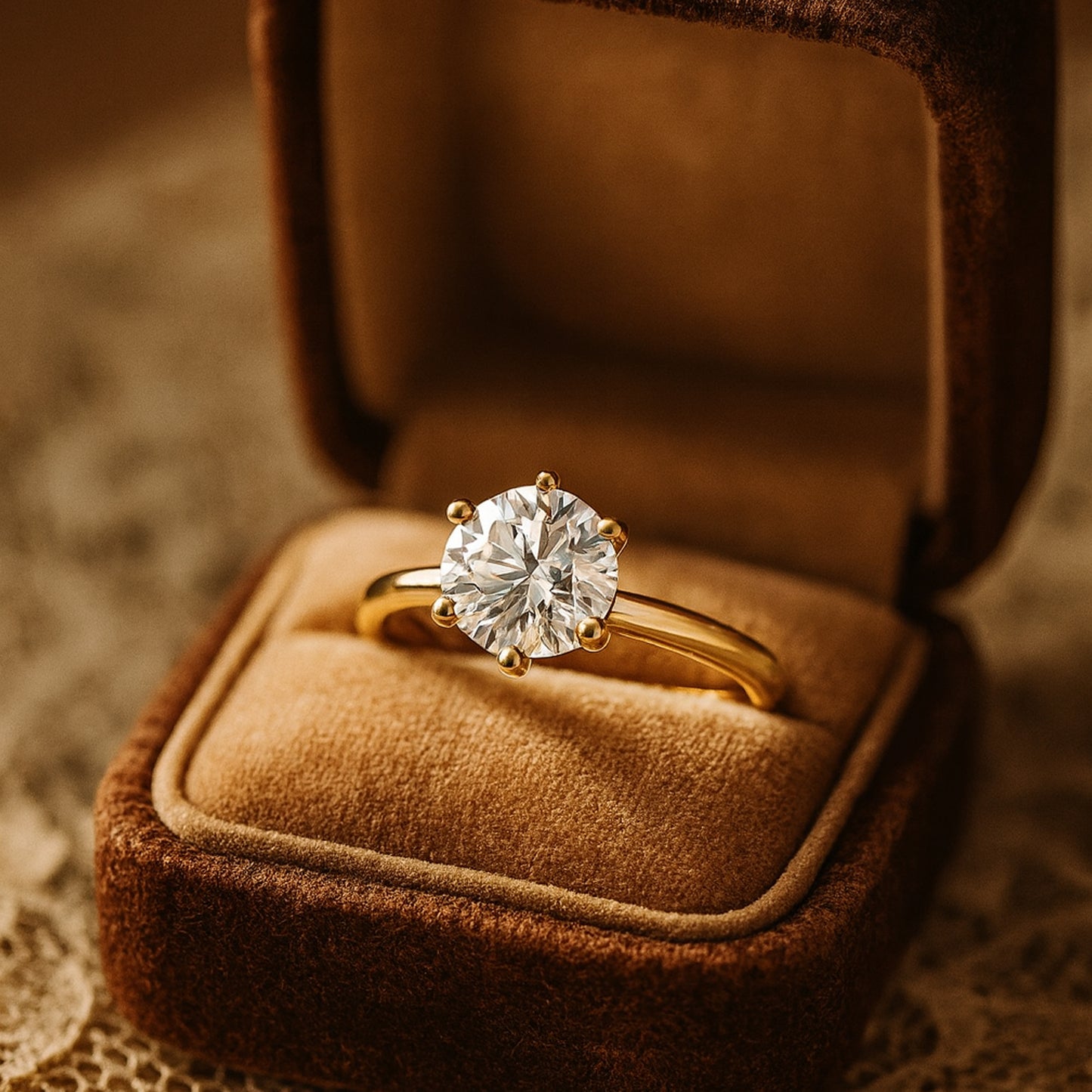 Stunning Rose Gold Moissanite Solitaire Ring For Women, Diamond Alternative With Brilliant Sparkle And Classic Style.