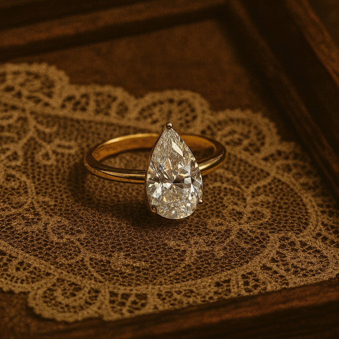 Elegant Teardrop Moissanite Solitaire Ring For September Born Birthstone, A Perfect Symbol Of Love And Commitment