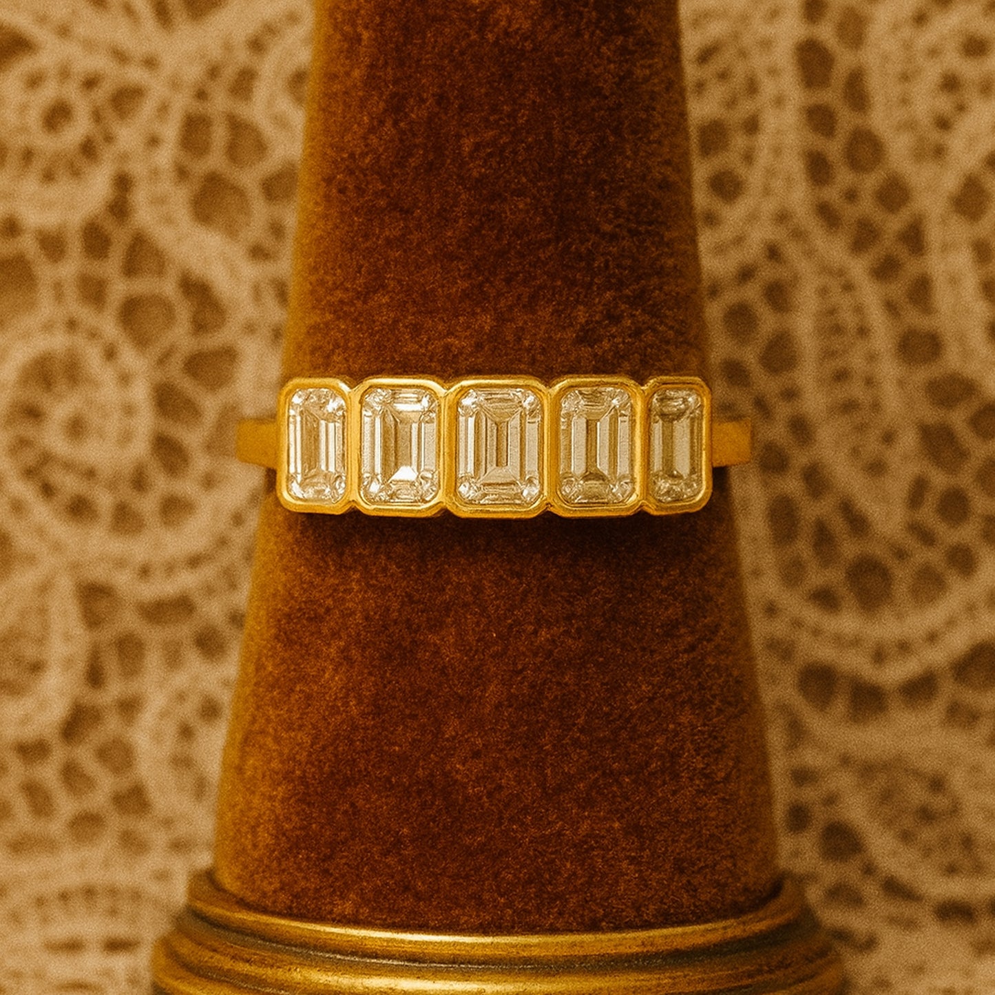 Wedding Bands for a Woman Bezel Emerald Cut Rings