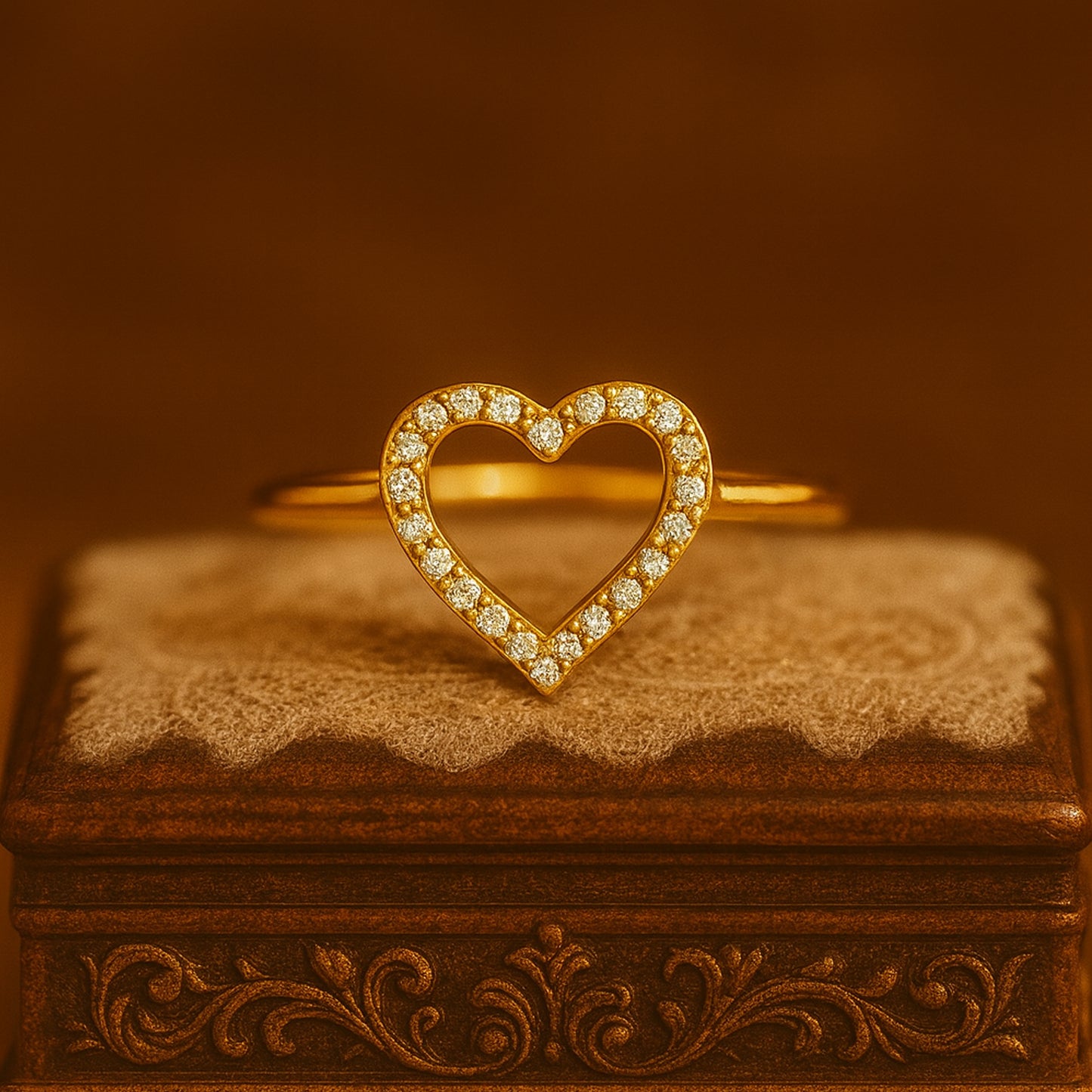 Beautiful Heart Shape Moissanite Ring With Adjustable Band, Romantic Diamond Alternative Gift For Her.