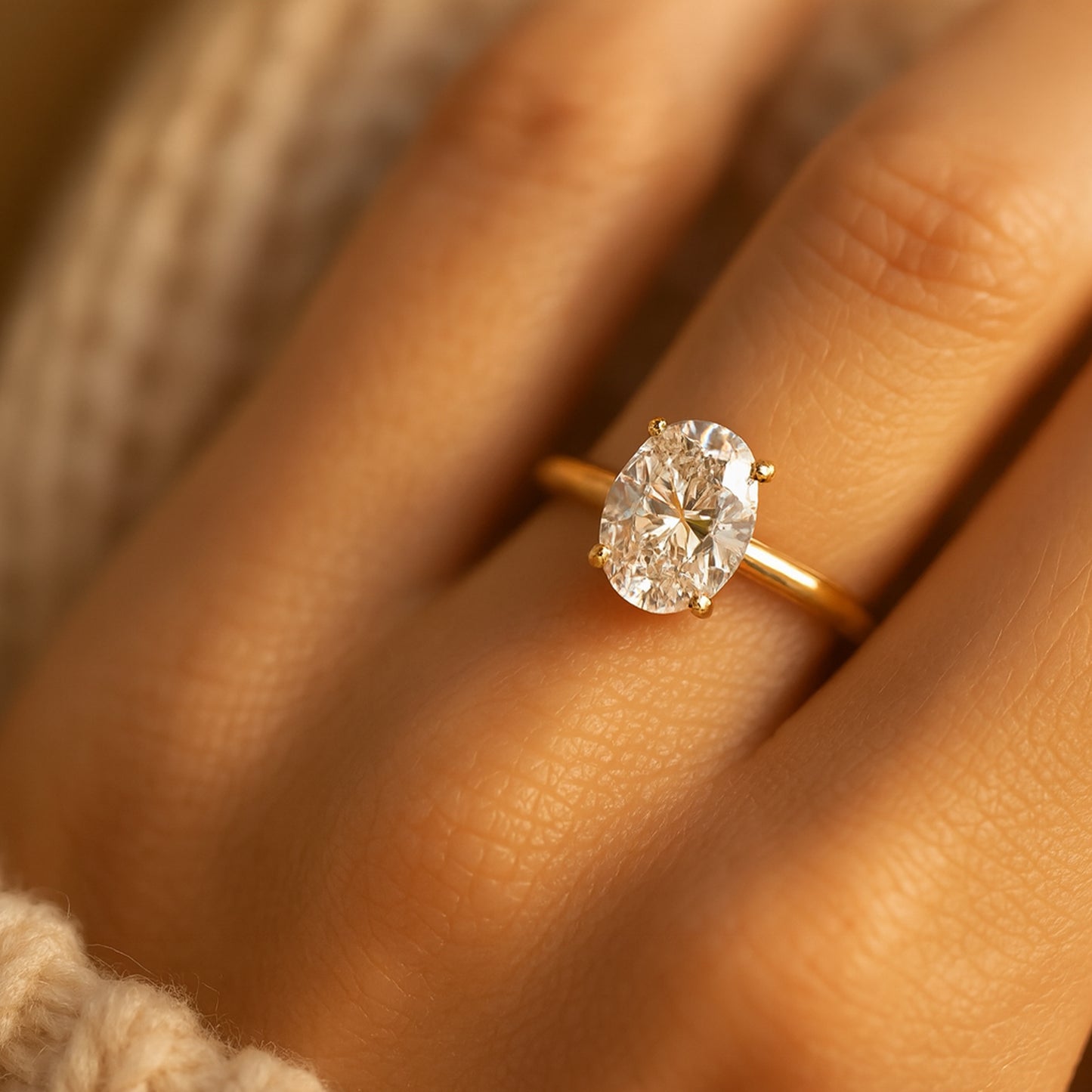 Exquisite Oval Cut Moissanite Solitaire Ring For Promise Or Anniversary, Resembling A Dazzling Diamond Glow