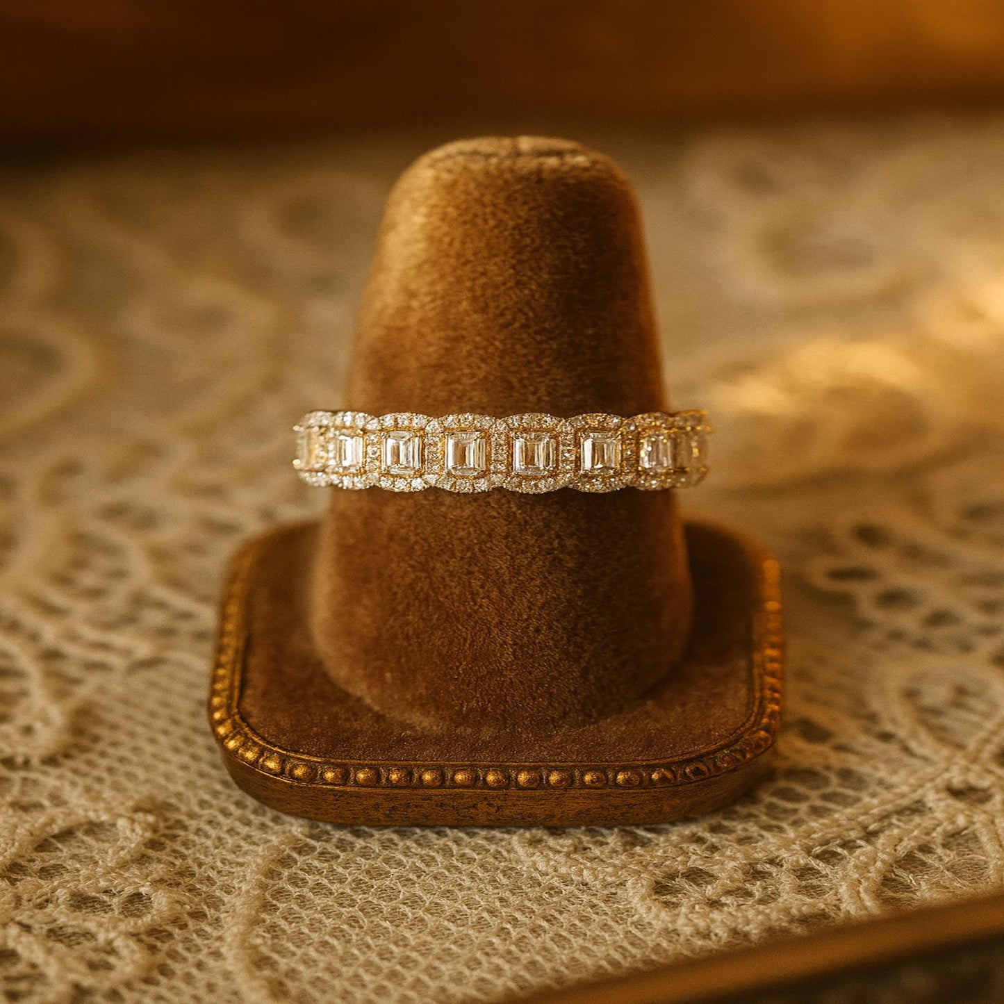 Eternal Elegance Baguette Diamond Band Premium Gold - Luxury Wedding Ring