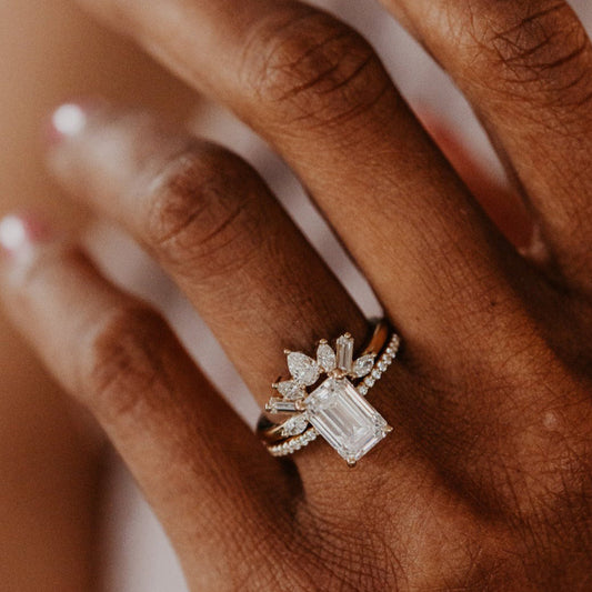 Types of Wedding Bands Pear & Baguette Diamond 10K Yellow Gold Rings