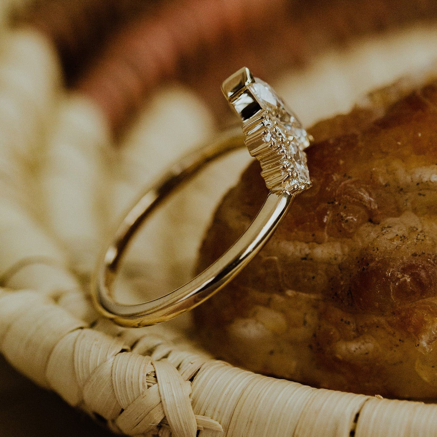 Cluster Marquise Moissanite Engagement Ring, Gold Promise Wedding Fine Jewelry With Multiple Stones