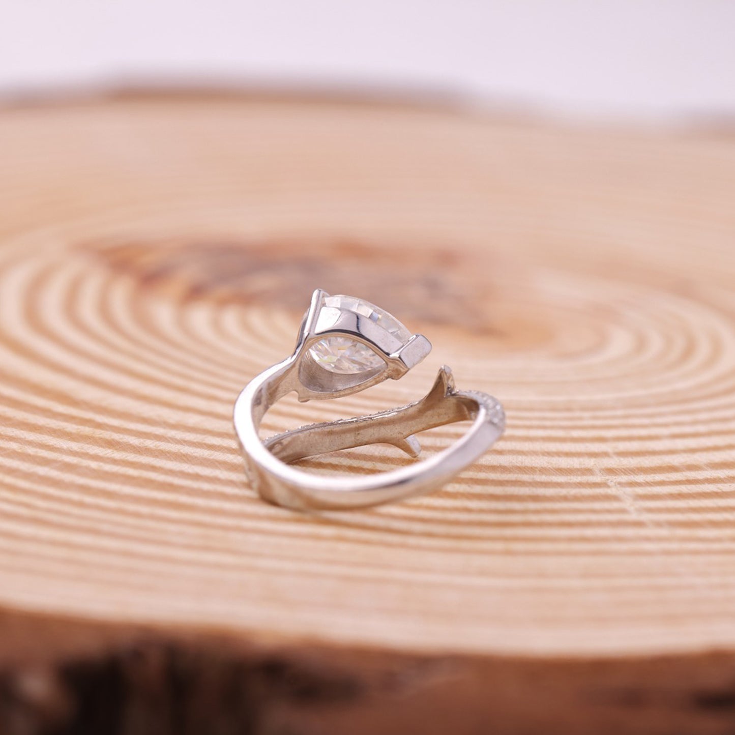Pear Cluster Moissanite Ring, 10K Gold Engagement Fine Jewelry With Glamour