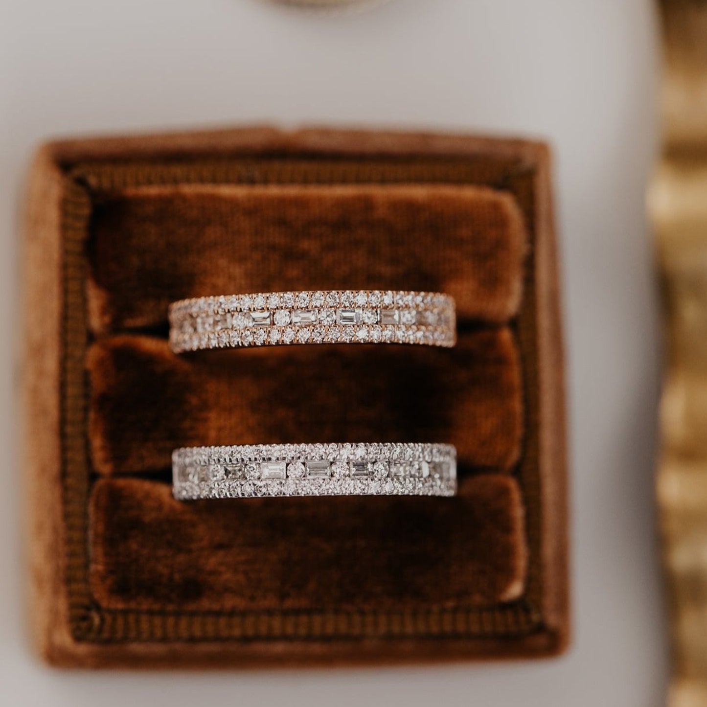Diamond Baguette Eternity Ring Three Row, Wedding Band Fine Jewelry With Channel Setting And Elegance