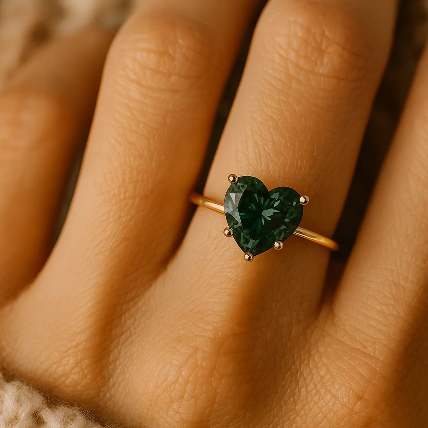Heart Cut Moissanite Engagement Ring In Gold, Wedding Proposal Gemstone Jewelry With Timeless Romantic Setting