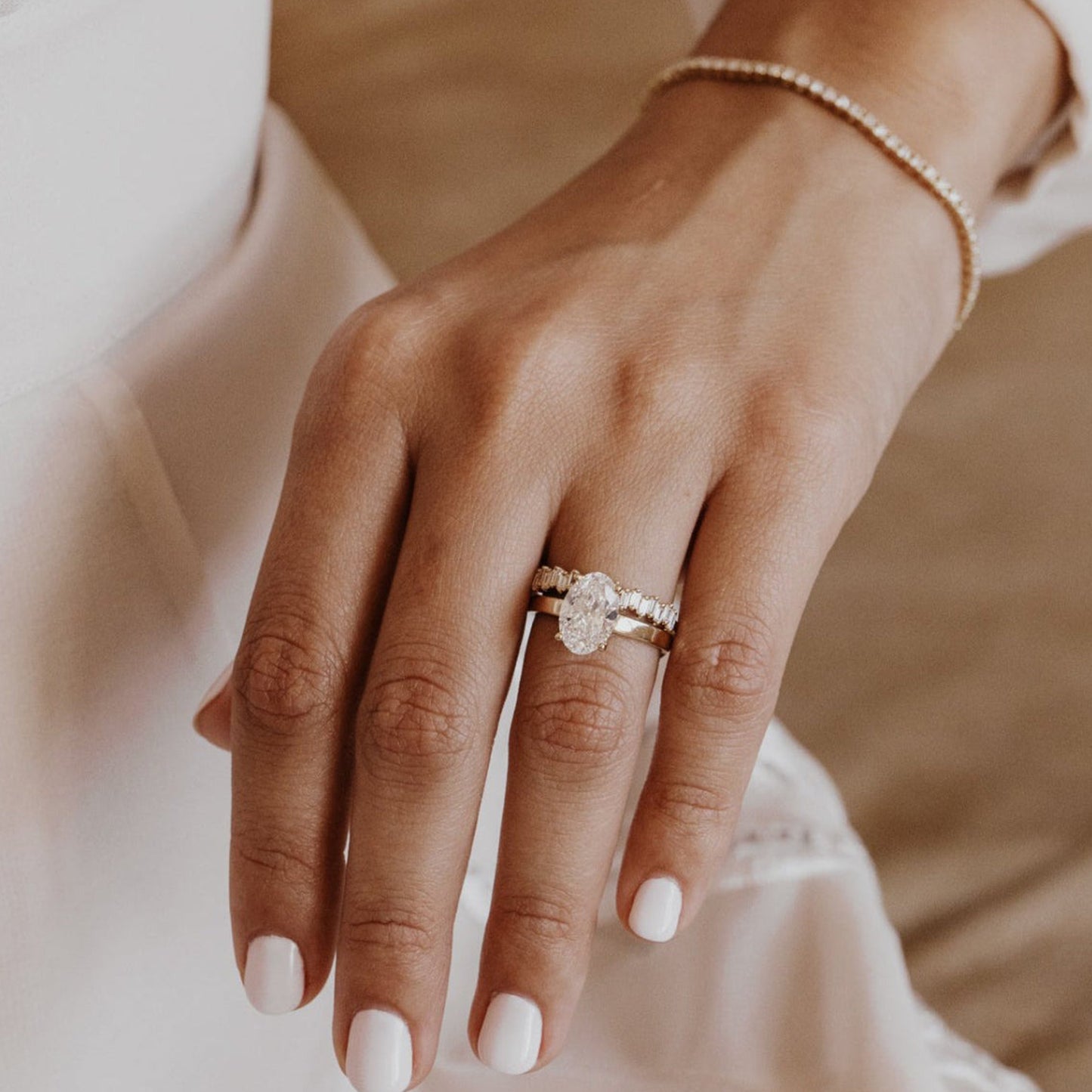 Yellow Gold Baguette Eternity Band, September Birthstone Moissanite Wedding Ring Fine Jewelry