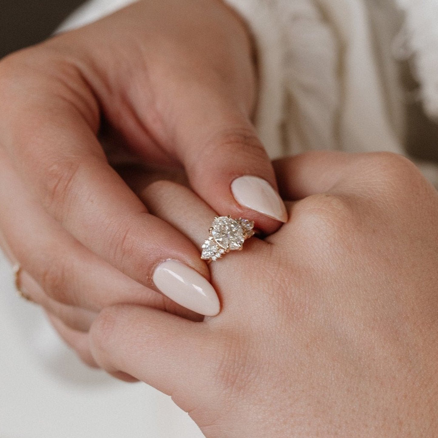 Oval Cut Three Stone Moissanite Ring, 10K Rose Gold Engagement Promise Fine Jewelry With Brilliant Fire