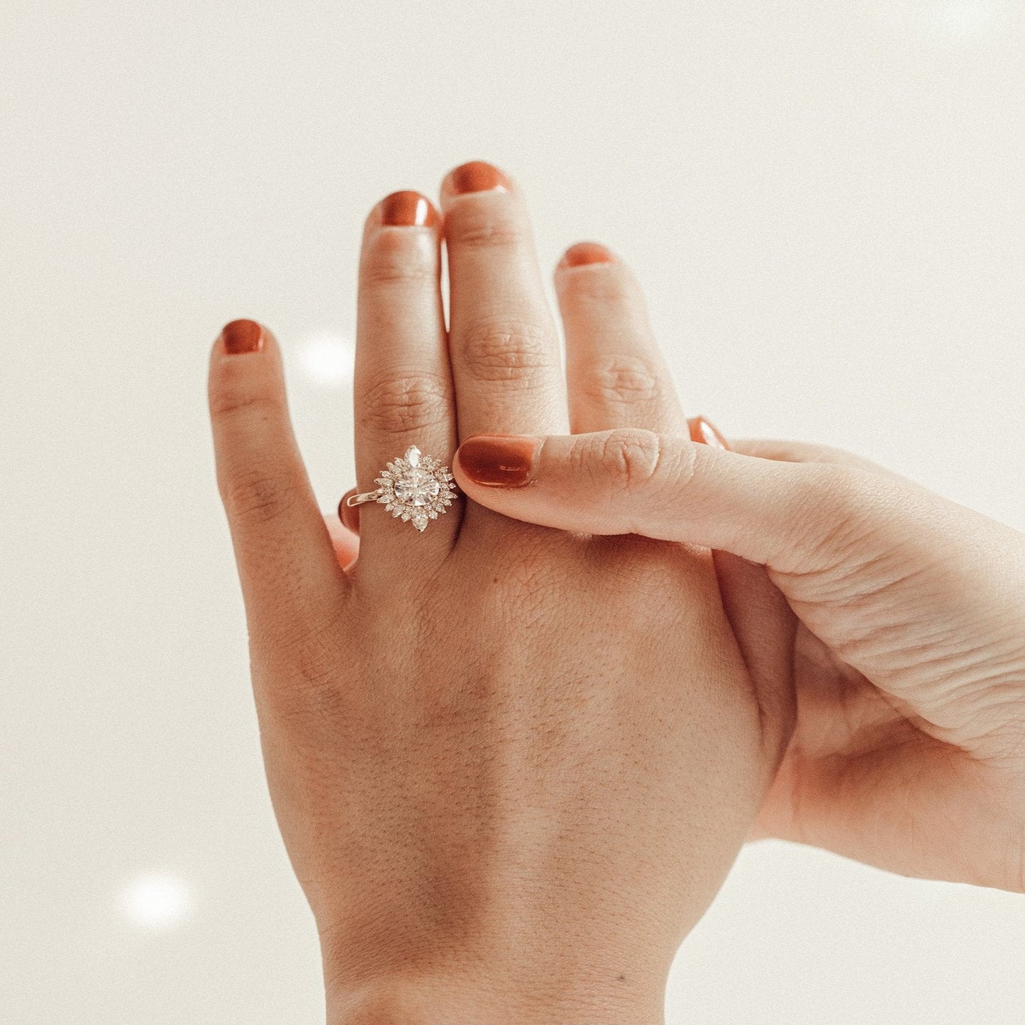 Moissanite Ring Round Cut Engagement, Wedding Band Fine Jewelry With Halo Design And Colorless Stone